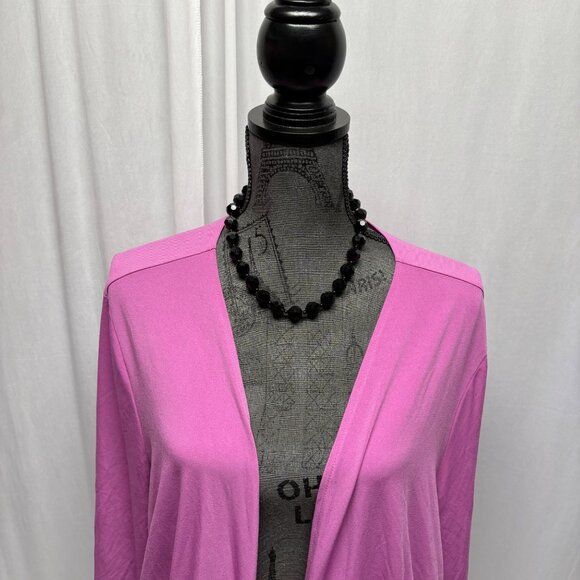 Lane Bryant Cardigan Womens Size 22-24 Purple Tie-Front Stretchy Layering Office - Picture 2 of 8